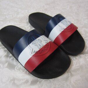 Moncler Basile Embossed-Logo Slides